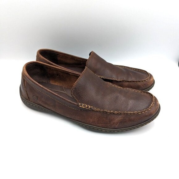 Born Thaton Shoes Mens Size 9.5 M Brown Driving Loafers Leather Slip-On Moccasin - Picture 2 of 8